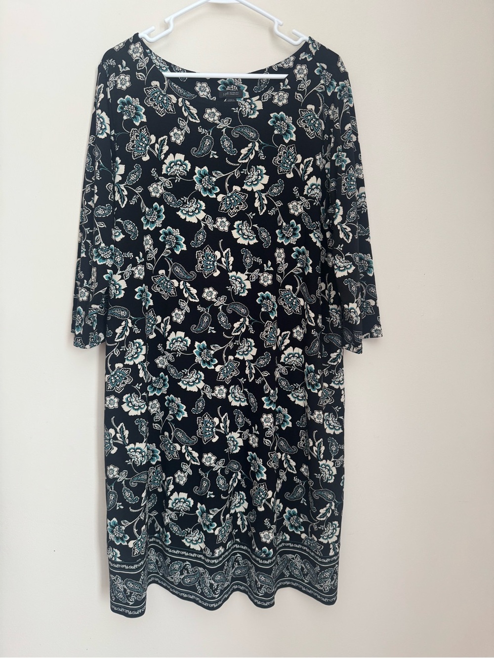 J.Jill Wearever Collection Floral Paisley Dress Women’s XL Petite 3/4 Sleeve